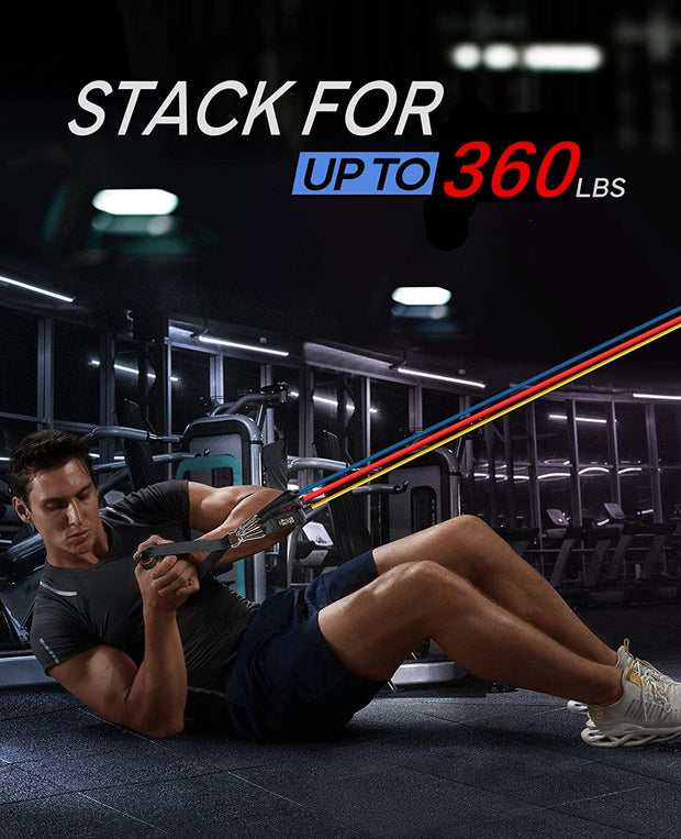 360lbs Fitness Resistance Bands Set